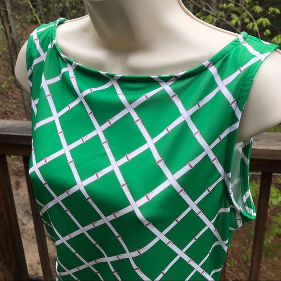 Haley & The Hound green bamboo pattern stretchy sundress, sml - Picture 5 of 7